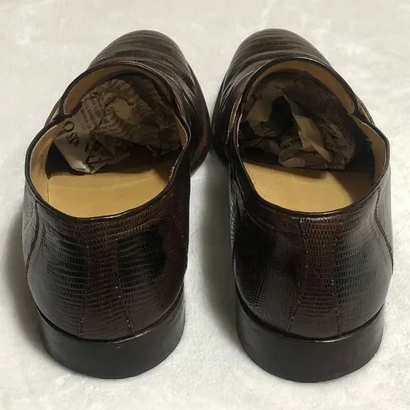 Lopez Taibo Dark Brown Lizard Skin Slip-On Loafers • Men’s Size 9.5 - Picture 3 of 7